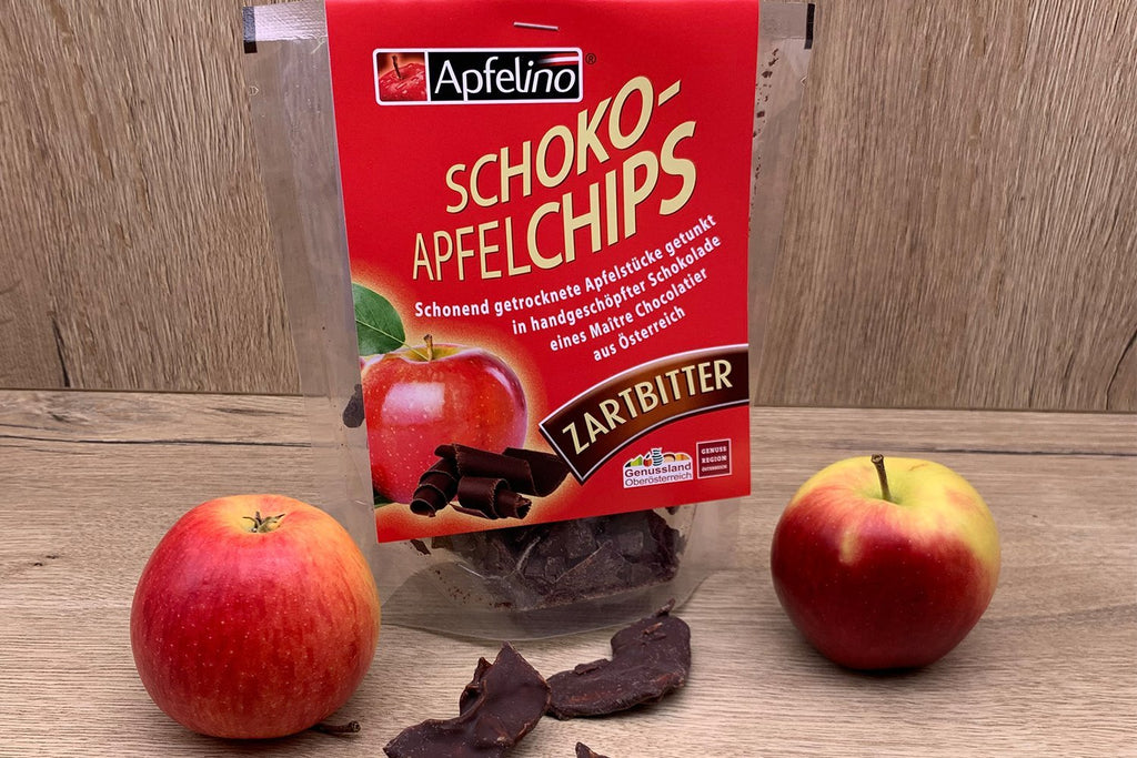 Schoko-Apfelchips Zartbitter - Apfelino
